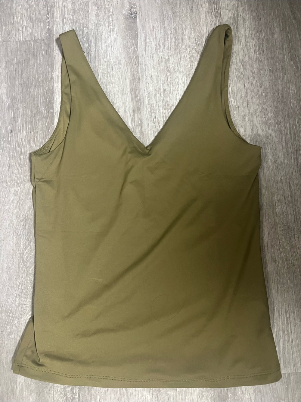 Tahari Olive Green V-Neck Tank